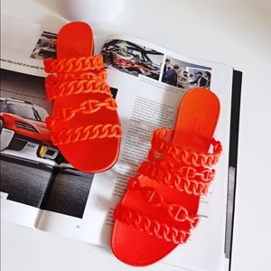 New HERMES Rubber Chaine d’Acre Sandals size36